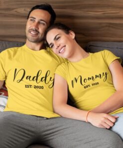Alternative view of Personalised T-Shirts for Mom & Dad - Gift for Parents