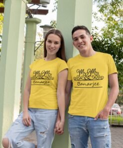 Alternative view of Mr & Mrs Personalised Couple T-Shirts - Pre-Wedding Photoshoots & Anniversary