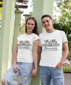 Mr & Mrs Personalised Couple T-Shirts - Pre-Wedding Photoshoots & Anniversary