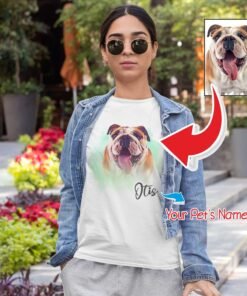 Personalised Pet T-Shirts for Pet Lovers - Gifts for Pet Lovers & Pet Parents - Pet Portrait T-Shirt