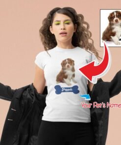 Personalised Pet T-Shirts for Pet Lovers - Gifts for Pet Lovers & Pet Parents - Pet Portrait T-Shirt