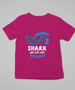 Kids Custom Birthday T-Shirts -Baby Shark Theme