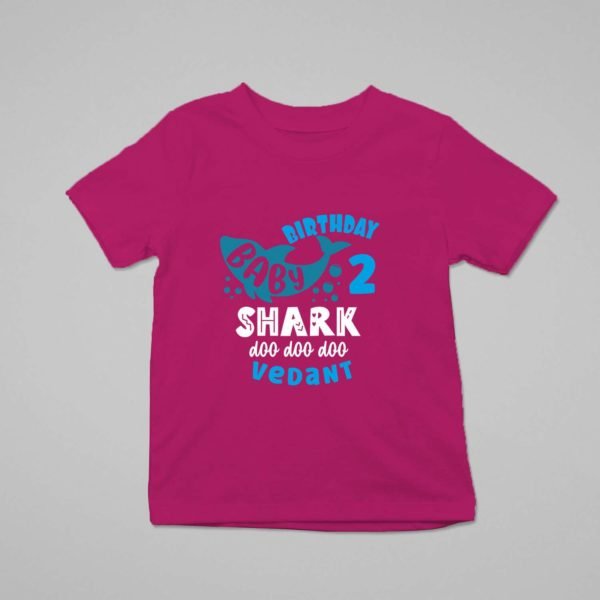 Kids Custom Birthday T-Shirts -Baby Shark Theme