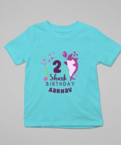 Kids Custom Birthday T-Shirts -Baby Shark Theme