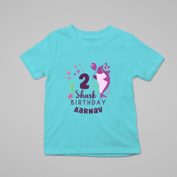 Kids Custom Birthday T-Shirts -Baby Shark Theme