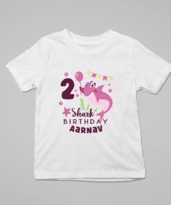 Kids Custom Birthday T-Shirts -Baby Shark Theme