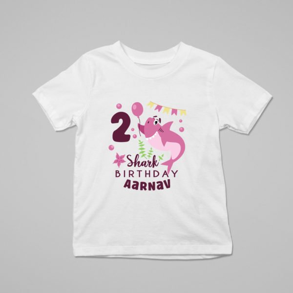 Kids Custom Birthday T-Shirts -Baby Shark Theme
