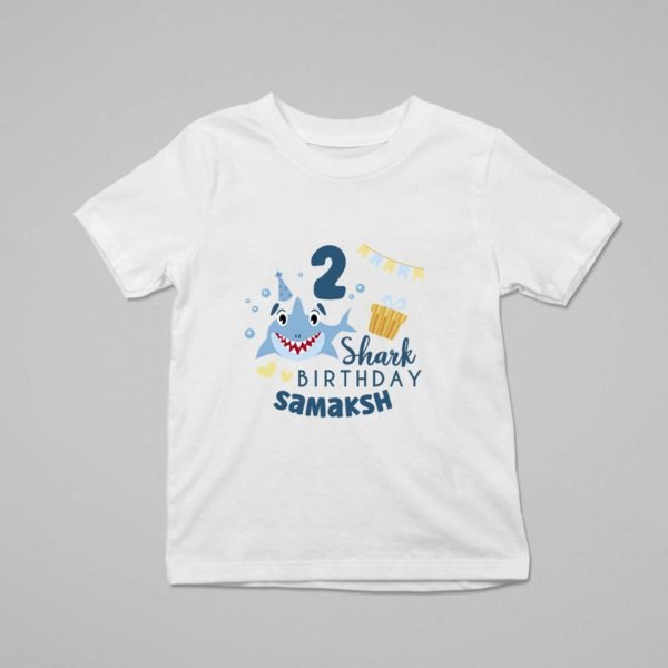 Kids Custom Birthday T-Shirts -Baby Shark Theme