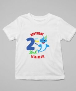 Alternative view of Kids Custom Birthday T-Shirts -Baby Shark Theme