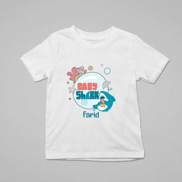 Kids Custom Birthday T-Shirts -Baby Shark Theme