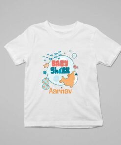 Alternative view of Kids Custom Birthday T-Shirts -Baby Shark Theme
