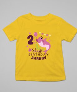 Alternative view of Kids Custom Birthday T-Shirts -Baby Shark Theme