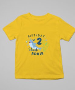 Alternative view of Kids Custom Birthday T-Shirts -Baby Shark Theme