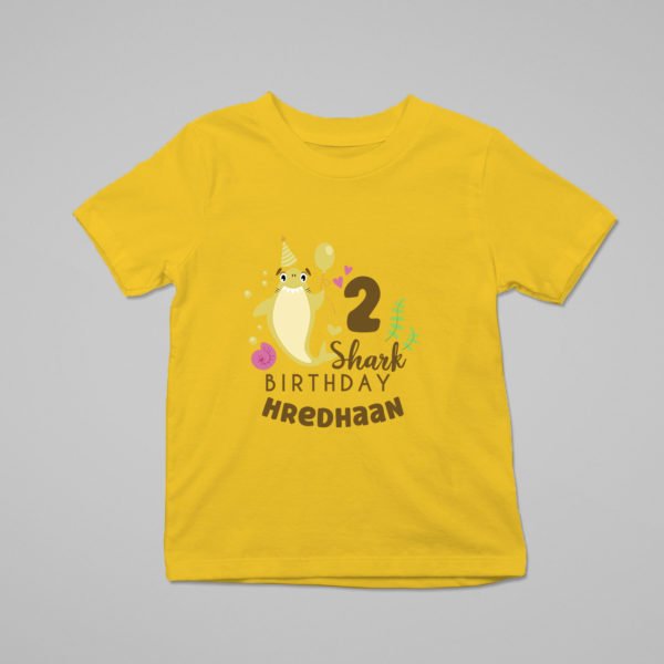 Alternative view of Kids Custom Birthday T-Shirts -Baby Shark Theme