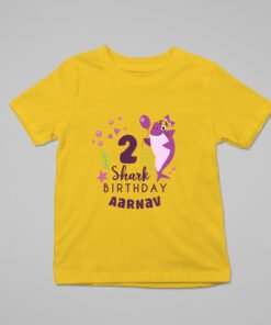Alternative view of Kids Custom Birthday T-Shirts -Baby Shark Theme