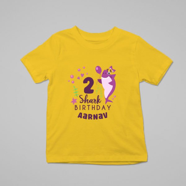 Alternative view of Kids Custom Birthday T-Shirts -Baby Shark Theme