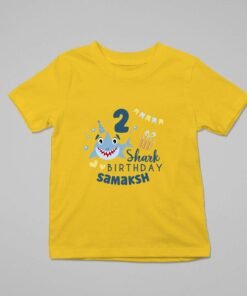 Alternative view of Kids Custom Birthday T-Shirts -Baby Shark Theme