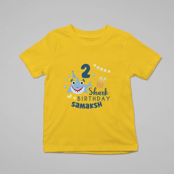 Alternative view of Kids Custom Birthday T-Shirts -Baby Shark Theme