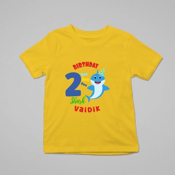 Kids Custom Birthday T-Shirts -Baby Shark Theme
