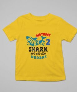 Alternative view of Kids Custom Birthday T-Shirts -Baby Shark Theme