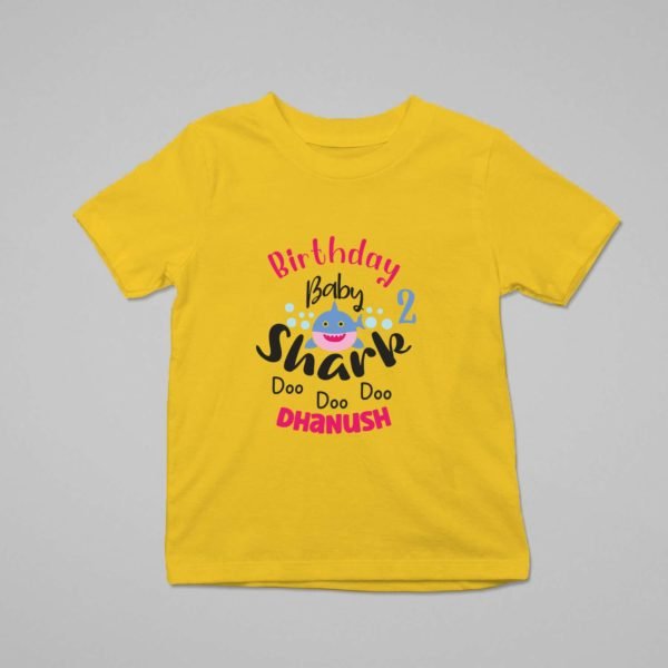 Alternative view of Kids Custom Birthday T-Shirts -Baby Shark Theme