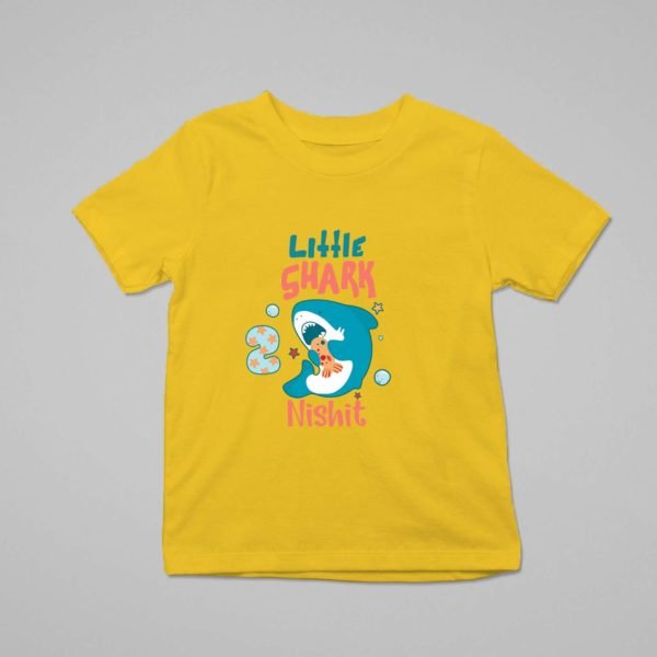 Alternative view of Kids Custom Birthday T-Shirts -Baby Shark Theme