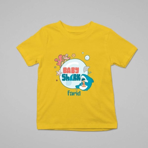 Alternative view of Kids Custom Birthday T-Shirts -Baby Shark Theme