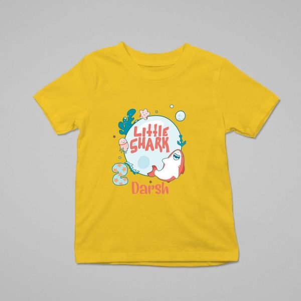 Alternative view of Kids Custom Birthday T-Shirts -Baby Shark Theme