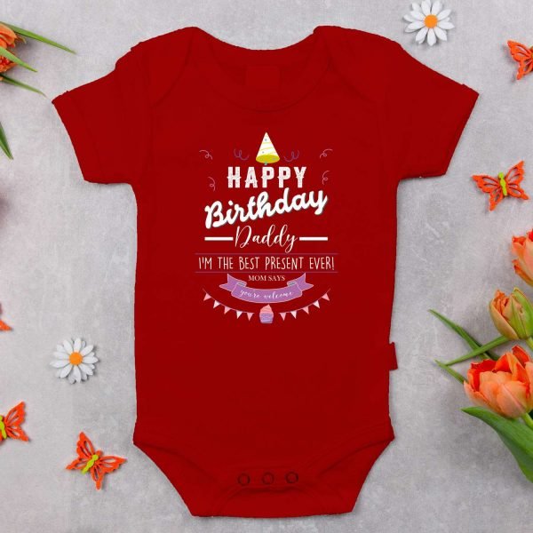 Alternative view of Personalized Happy Birthday Daddy Rompers