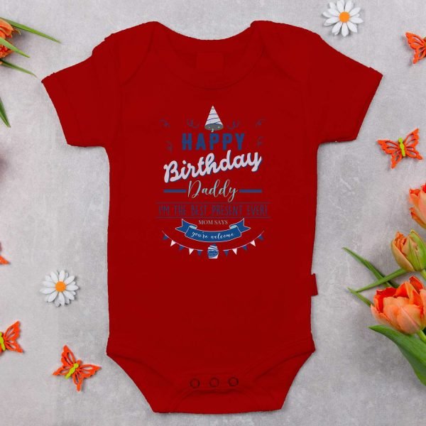 Alternative view of Personalized Happy Birthday Daddy Rompers