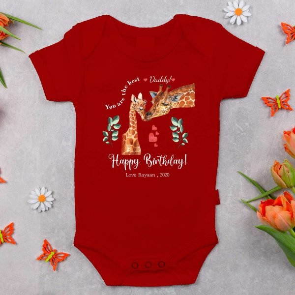 Alternative view of Personalized Happy Birthday Daddy Rompers