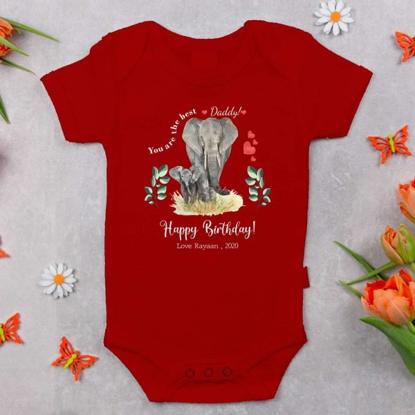 Alternative view of Personalized Happy Birthday Daddy Rompers