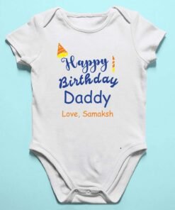 Alternative view of Personalized Happy Birthday Daddy Rompers