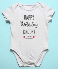 Alternative view of Personalized Happy Birthday Daddy Rompers