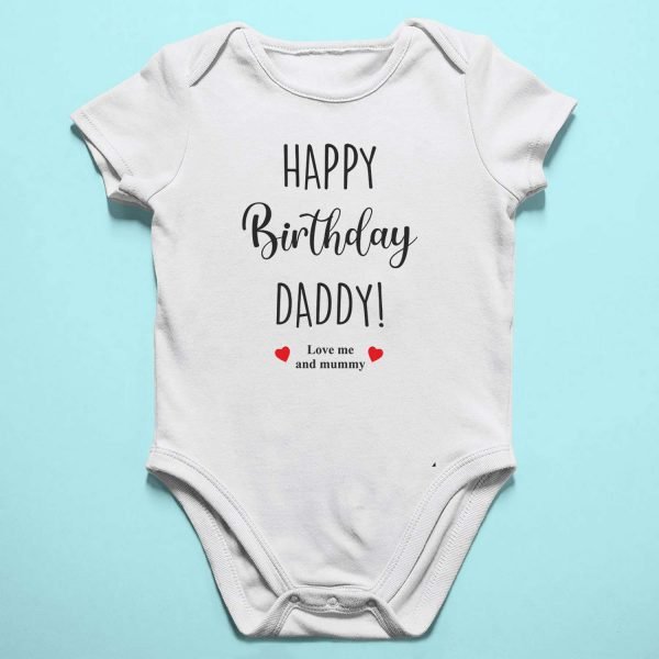 Alternative view of Personalized Happy Birthday Daddy Rompers