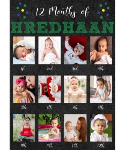 Personalized Baby First Year Photo Collage Wall Frames - First Year Birthday Gifts for Baby Boy or Baby Girl