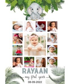 Personalized Baby First Year Photo Collage Wall Frames - First Year Birthday Gifts for Baby Boy or Baby Girl
