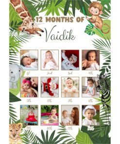 Personalized Baby First Year Photo Collage Wall Frames - First Year Birthday Gifts for Baby Boy or Baby Girl