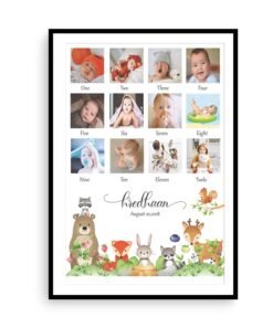 Alternative view of Personalized Baby First Year Photo Collage Wall Frames - First Year Birthday Gifts for Baby Boy or Baby Girl