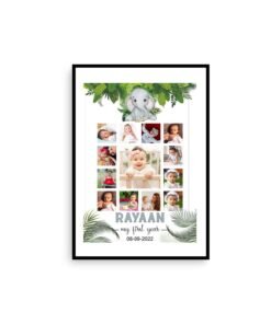 Alternative view of Personalized Baby First Year Photo Collage Wall Frames - First Year Birthday Gifts for Baby Boy or Baby Girl