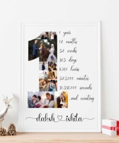 Alternative view of Couples Anniversary Collage Frames - Anniversary Gifts for Him & Her - Personalised Home Decor