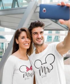 Mr & Mrs Personalised Couple T-Shirts for Pre-Wedding Photoshoots & Anniversary
