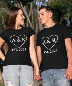 Alternative view of Personalised Couple T Shirts for Pre-Wedding Photoshoots & Anniversary