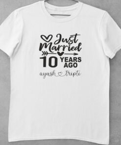 Alternative view of Personalised Couple T Shirts for Anniversary