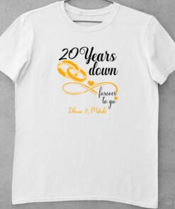 Alternative view of Personalised Couple T Shirts for Anniversary