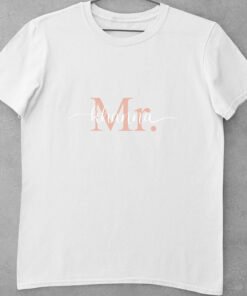 Alternative view of Mr & Mrs Personalised Couple T-Shirts for Pre-Wedding Photoshoots & Anniversary