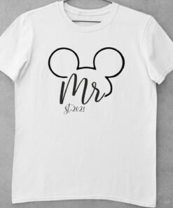 Alternative view of Mr & Mrs Personalised Couple T-Shirts for Pre-Wedding Photoshoots & Anniversary