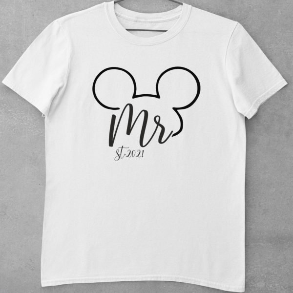 Alternative view of Mr & Mrs Personalised Couple T-Shirts for Pre-Wedding Photoshoots & Anniversary