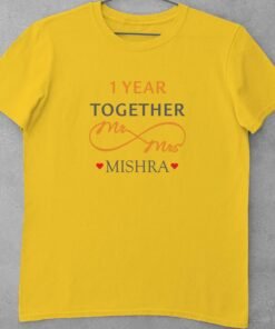 Alternative view of Personalised Couple T-Shirts for Anniversary - Anniversary Gifts for Couples