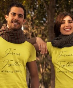 Alternative view of Personalised Couple T-Shirts for Anniversary - Anniversary Gifts for Couples